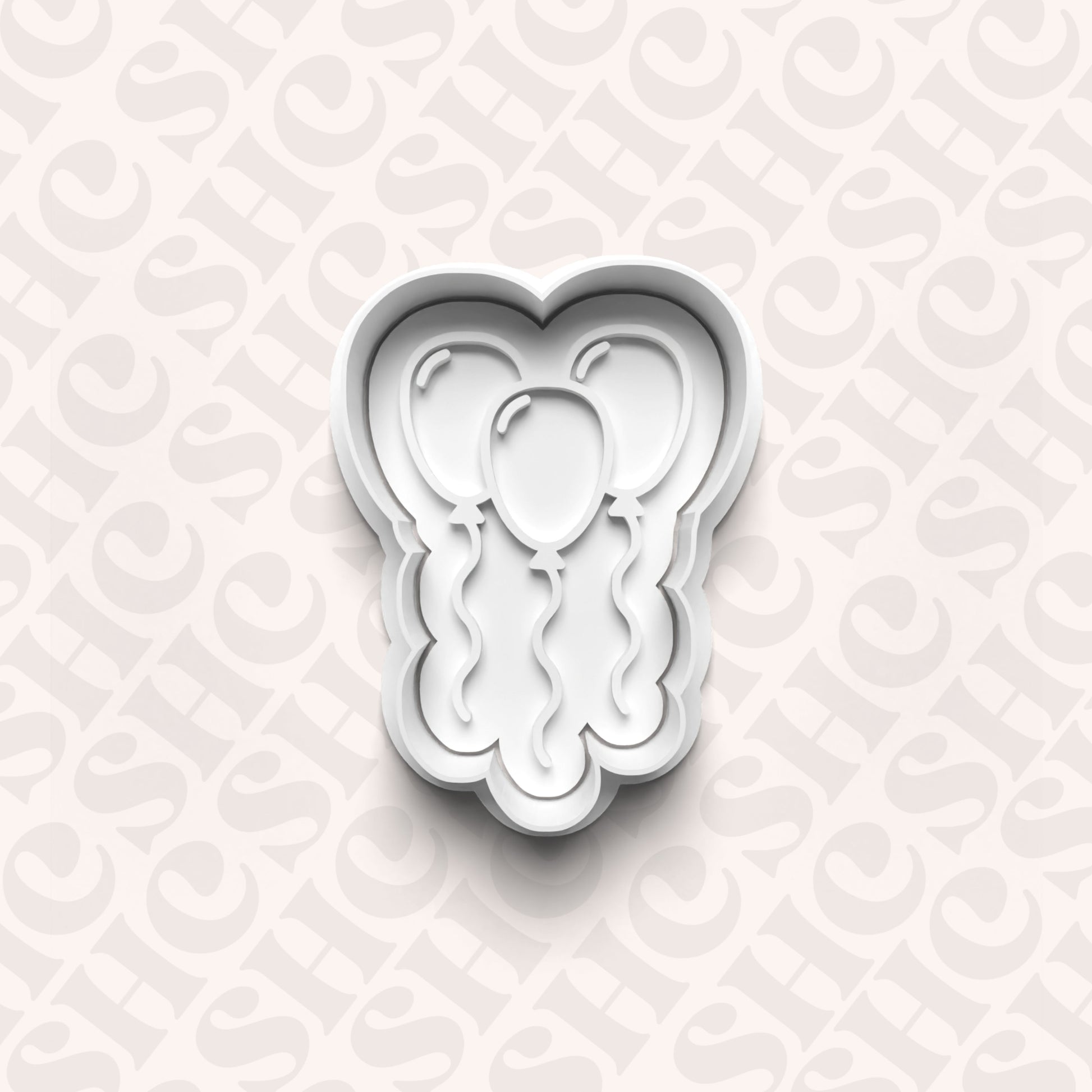 DONE TO ORDER: Birthday Balloon Cookie Cutter + Fondant Stamp Set - SHCreations