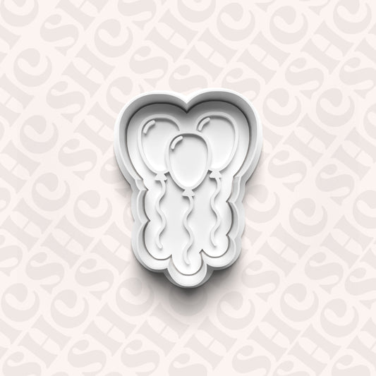 DONE TO ORDER: Birthday Balloon Cookie Cutter + Fondant Stamp Set - SHCreations