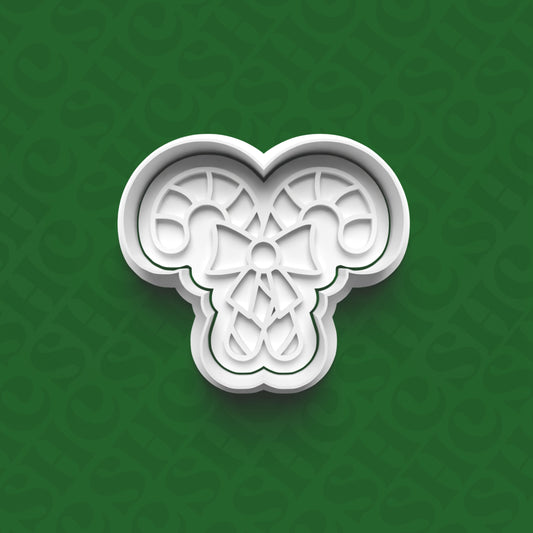 DONE TO ORDER: Candy Canes Cookie Cutter + Fondant Stamp Set - SHCreations