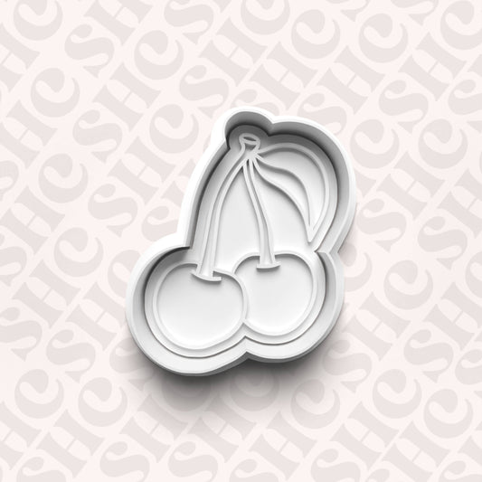 DONE TO ORDER: Cherry Cookie Cutter + Fondant Stamp Set - SHCreations