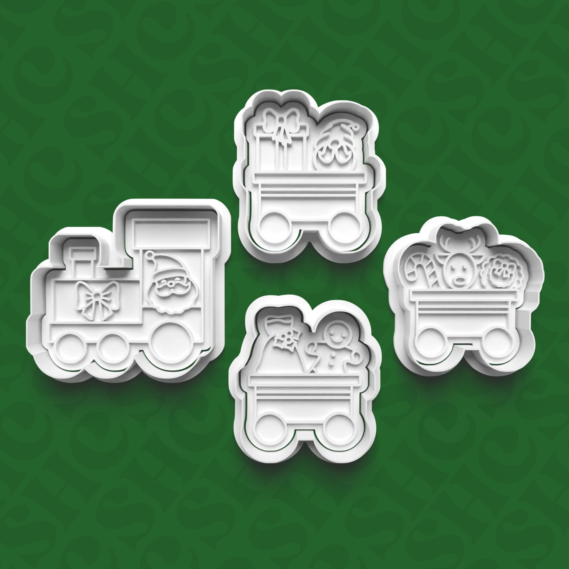 DONE TO ORDER: Christmas Cookie Cutter + Fondant Stamp Bundle 5 - SHCreations