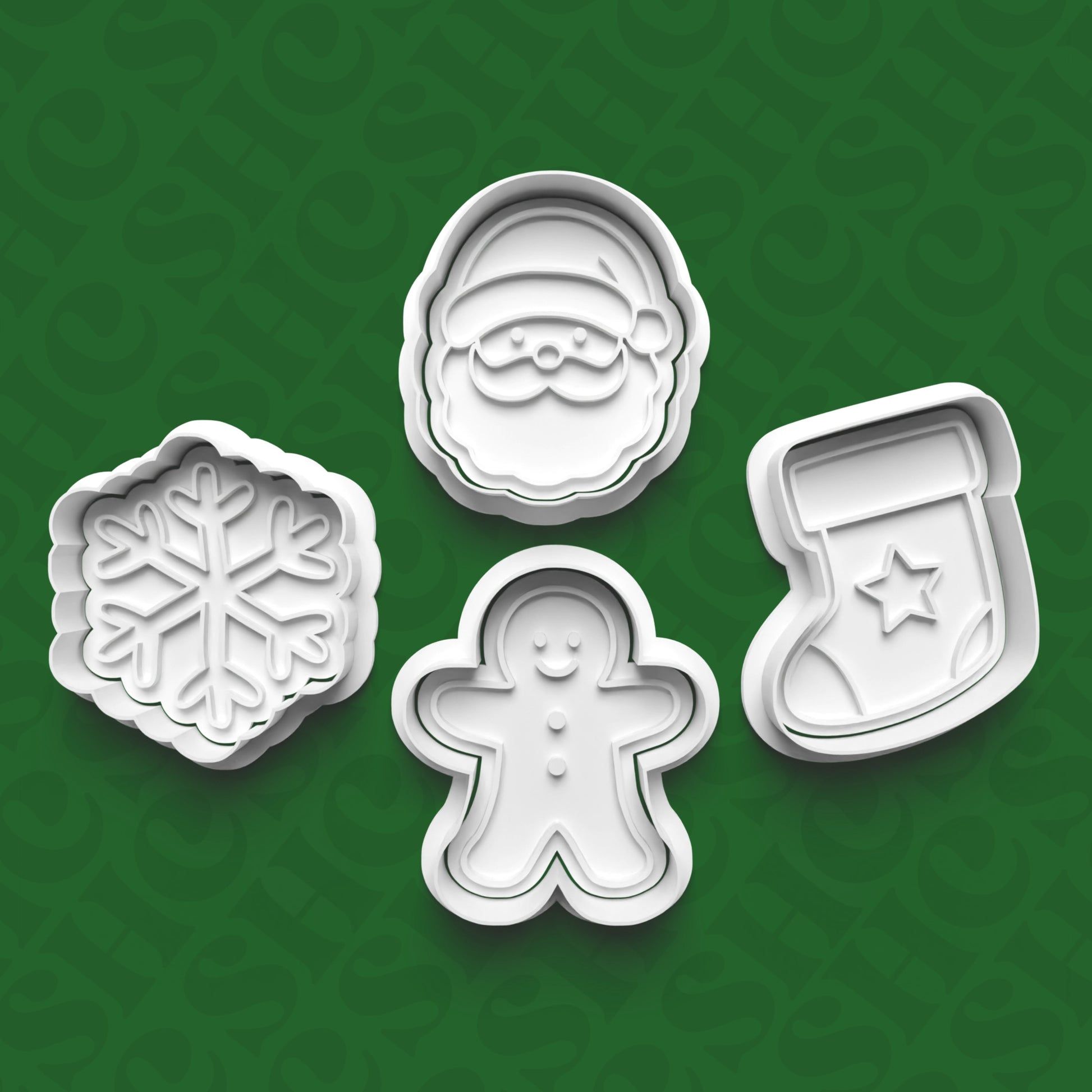 DONE TO ORDER: Christmas Cookie Cutter + Fondant Stamp Bundle 7 - SHCreations