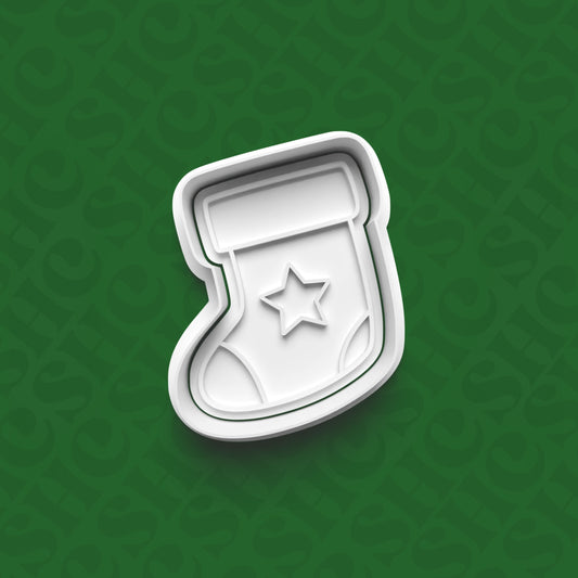 DONE TO ORDER: Christmas Stocking Cookie Cutter + Fondant Stamp Set 2 - SHCreations