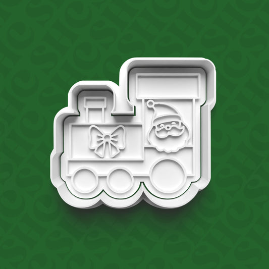 DONE TO ORDER: Christmas Train Cookie Cutter + Fondant Stamp Set 1 - SHCreations