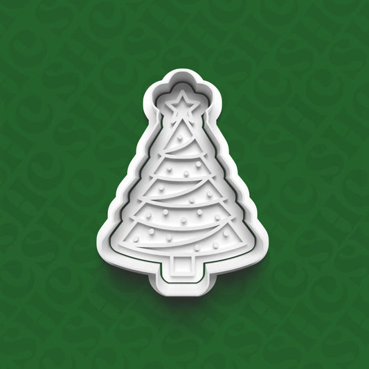 DONE TO ORDER: Christmas Tree Cookie Cutter + Fondant Stamp Set 1 - SHCreations