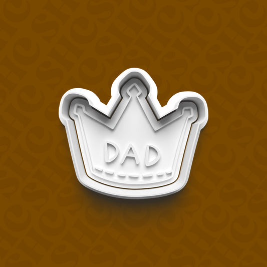 DONE TO ORDER: Dad Crown Cookie Cutter + Fondant Stamp Set - SHCreations