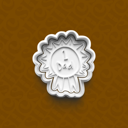 DONE TO ORDER: Dad Ribbon Cookie Cutter + Fondant Stamp Set - SHCreations
