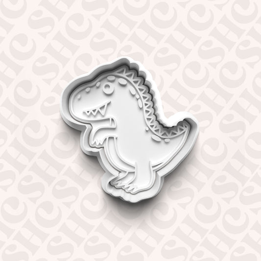 DONE TO ORDER: Dino Cookie Cutter + Fondant Stamp Set 6 - SHCreations