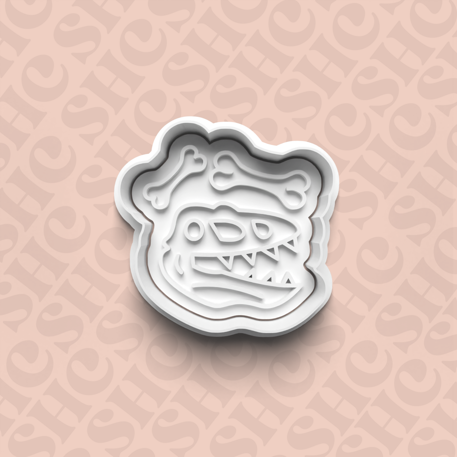 DONE TO ORDER: Dino Fossil Cookie Cutter + Fondant Stamp Set 1 - SHCreations