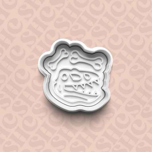 DONE TO ORDER: Dino Fossil Cookie Cutter + Fondant Stamp Set 1 - SHCreations
