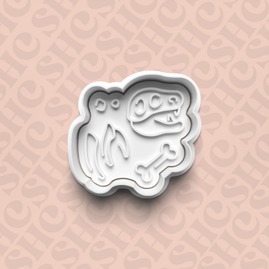 DONE TO ORDER: Dino Fossil Cookie Cutter + Fondant Stamp Set 3 - SHCreations