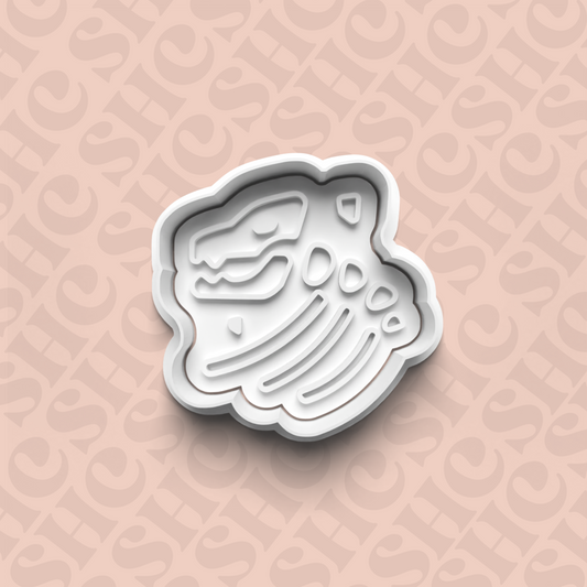 DONE TO ORDER: Dino Fossil Cookie Cutter + Fondant Stamp Set 4 - SHCreations