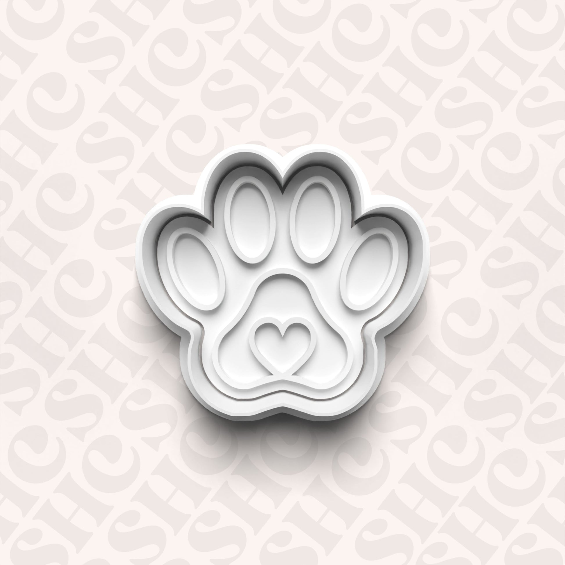 DONE TO ORDER: Dog Paw Cookie Cutter + Fondant Stamp Set - SHCreations