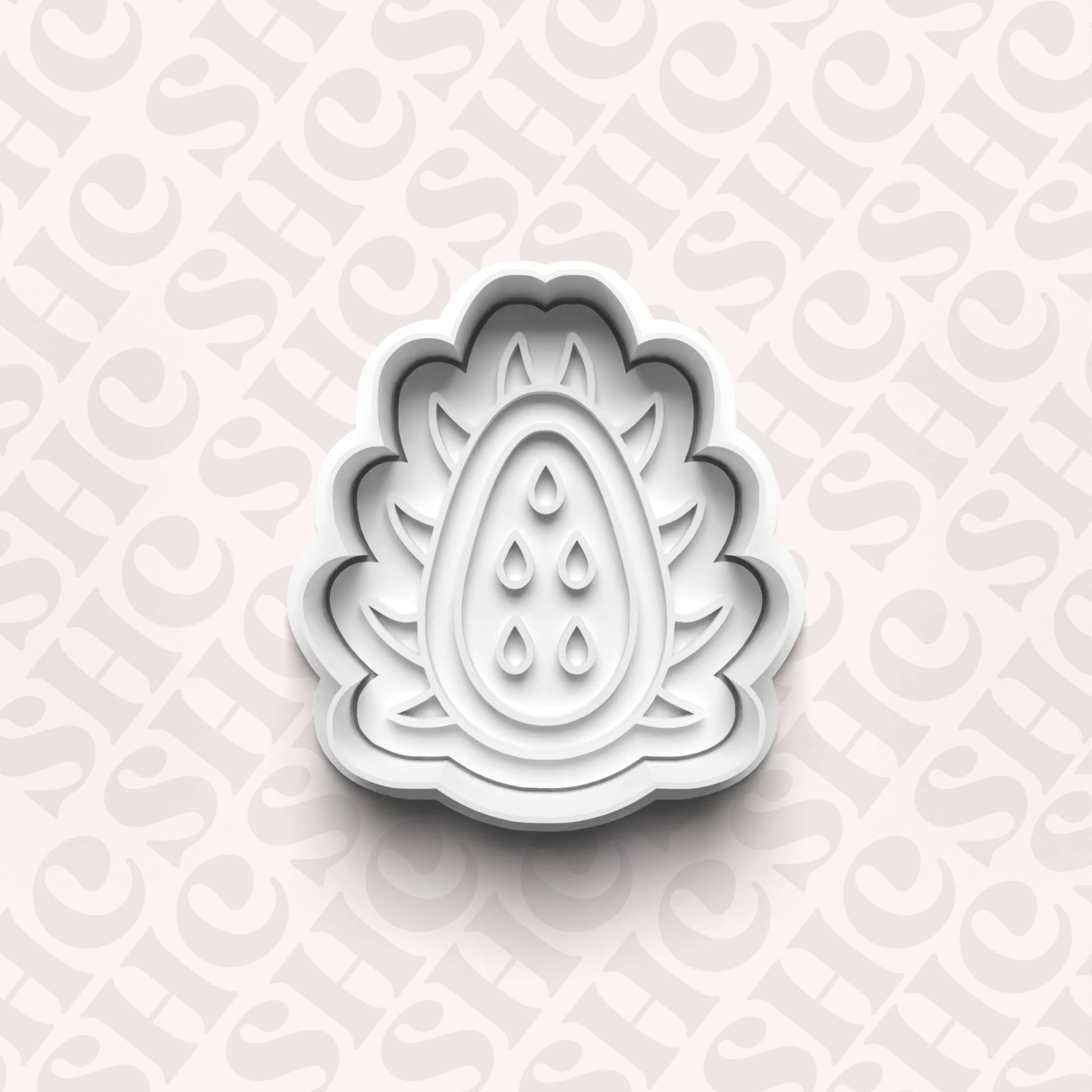DONE TO ORDER: Dragonfruit Cookie Cutter + Fondant Stamp Set - SHCreations