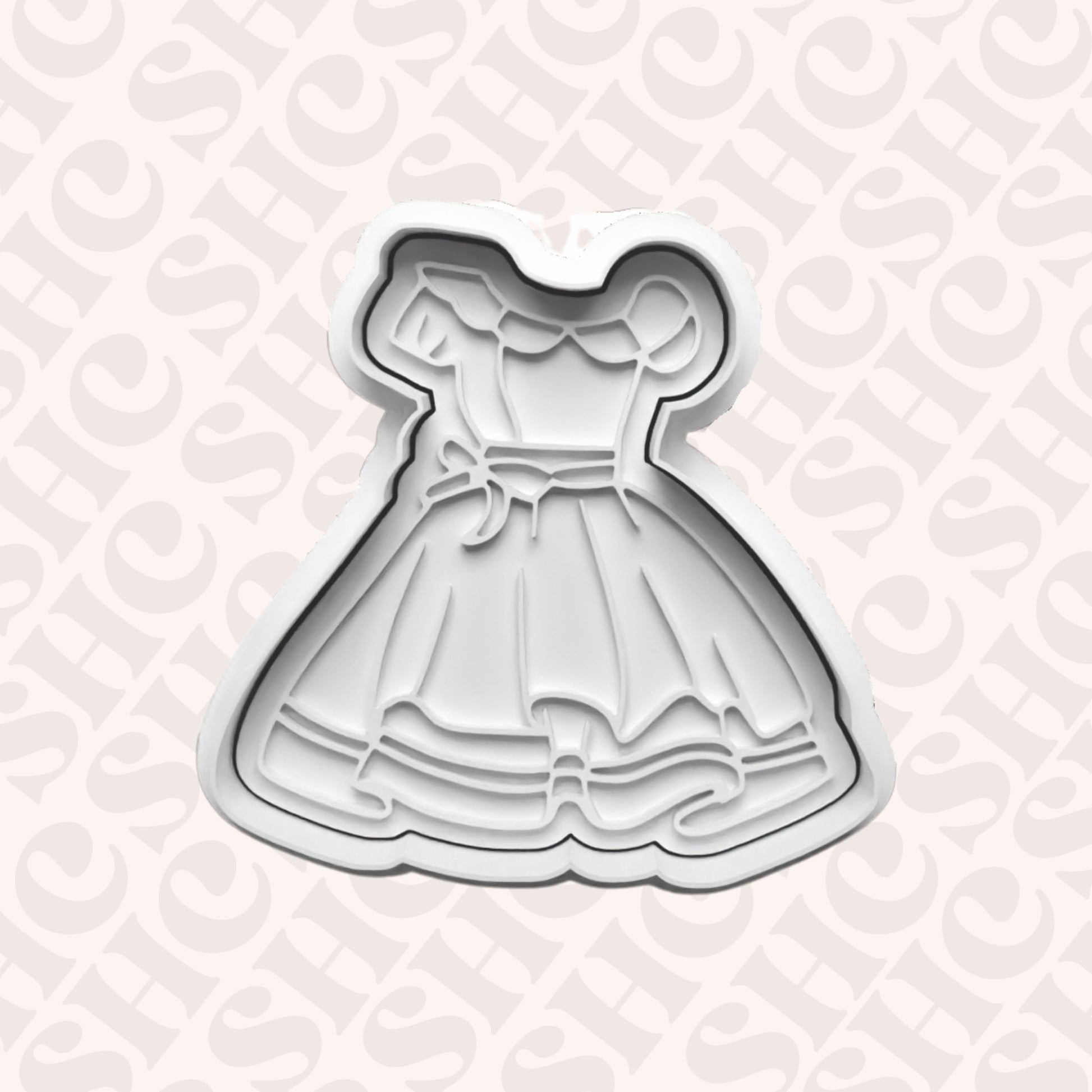 DONE TO ORDER: Dress Cookie Cutter + Fondant Stamp Set - SHCreations