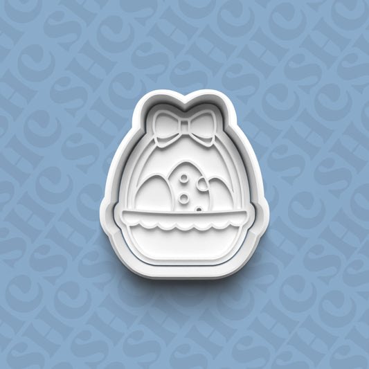 DONE TO ORDER: Easter Basket Cookie Cutter + Fondant Stamp Set 2 - SHCreations
