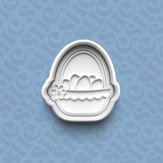 DONE TO ORDER: Easter Basket Cookie Cutter + Fondant Stamp Set 3 - SHCreations