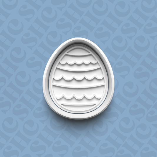 DONE TO ORDER: Easter Egg Cookie Cutter + Fondant Stamp Set 1 - SHCreations