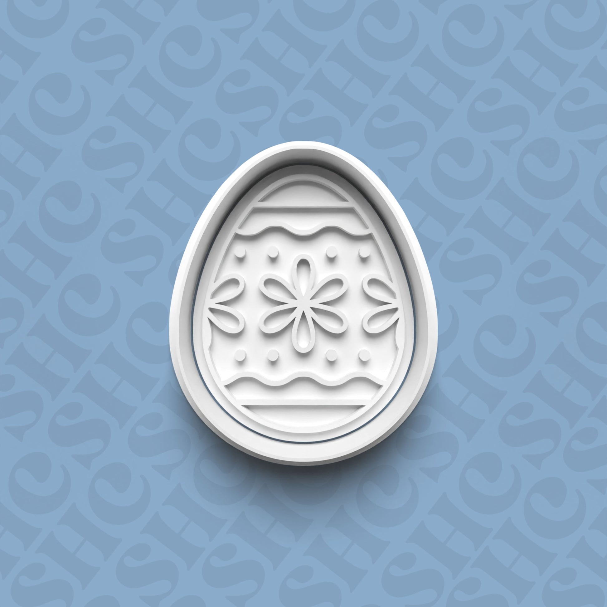 DONE TO ORDER: Easter Egg Cookie Cutter + Fondant Stamp Set 5 - SHCreations