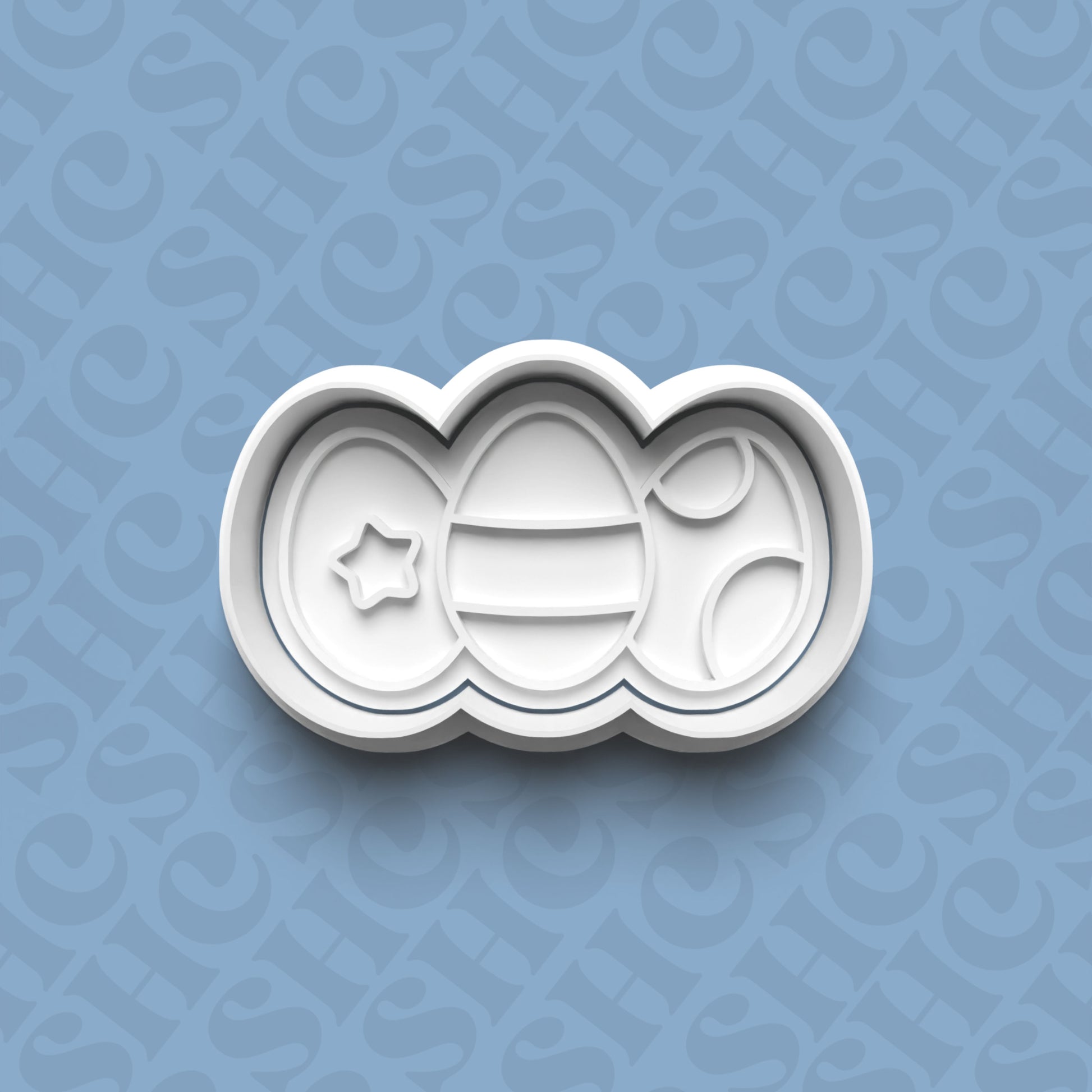 DONE TO ORDER: Easter Eggs Cookie Cutter + Fondant Stamp Set 2 - SHCreations