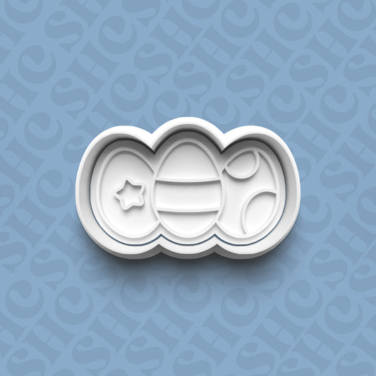 DONE TO ORDER: Easter Eggs Cookie Cutter + Fondant Stamp Set 2 - SHCreations