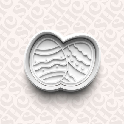 DONE TO ORDER: Easter Eggs Cookie Cutter + Fondant Stamp Set