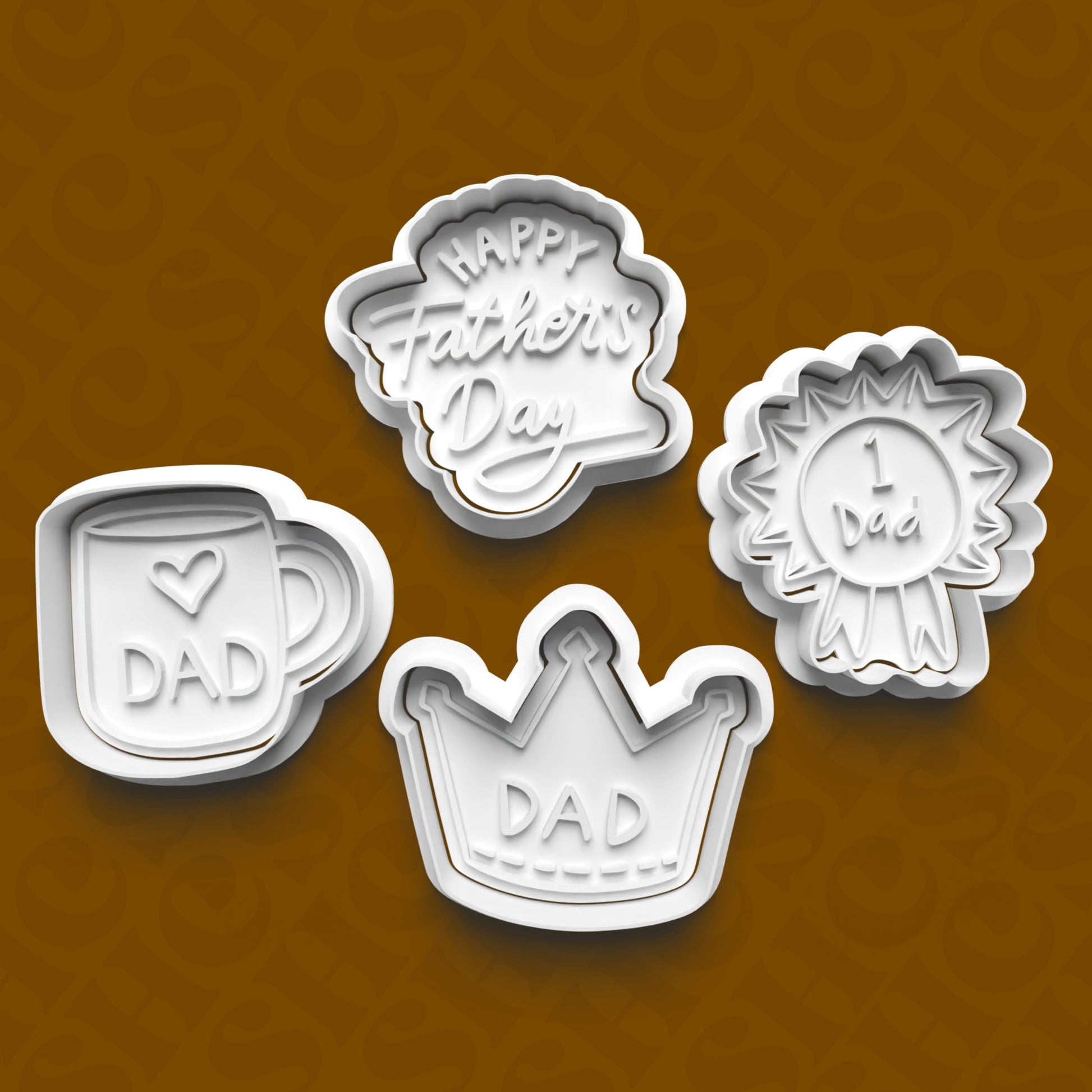 DONE TO ORDER: Father's Day Cookie Cutter + Fondant Stamp Bundle - SHCreations