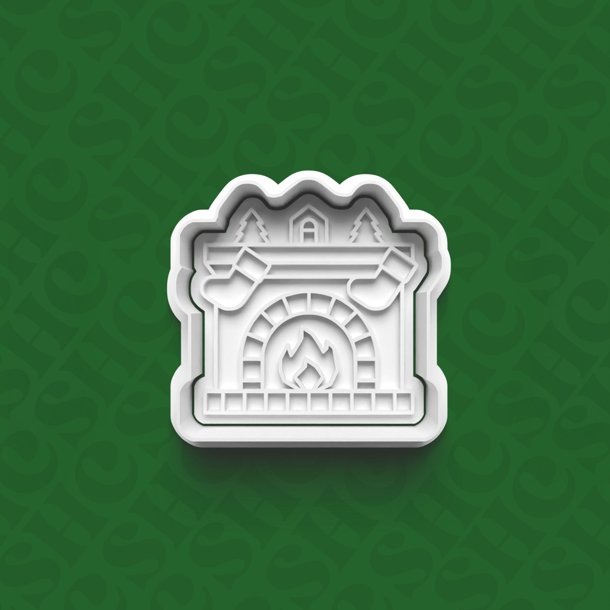 DONE TO ORDER: Fireplace Cookie Cutter + Fondant Stamp Set - SHCreations