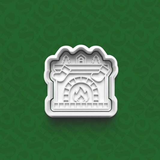 DONE TO ORDER: Fireplace Cookie Cutter + Fondant Stamp Set - SHCreations