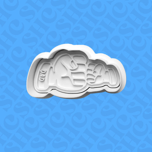 DONE TO ORDER: Fist Bump Cookie Cutter + Fondant Stamp Set - SHCreations
