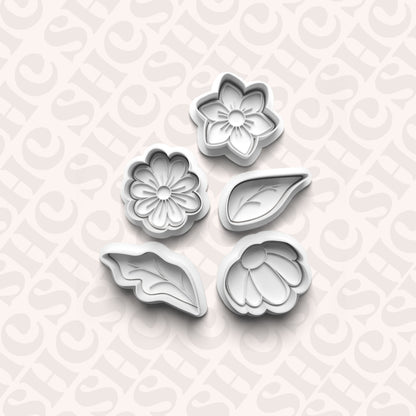 DONE TO ORDER: Flower Bouquet Cookie Cutter + Fondant Stamp Set - SHCreations