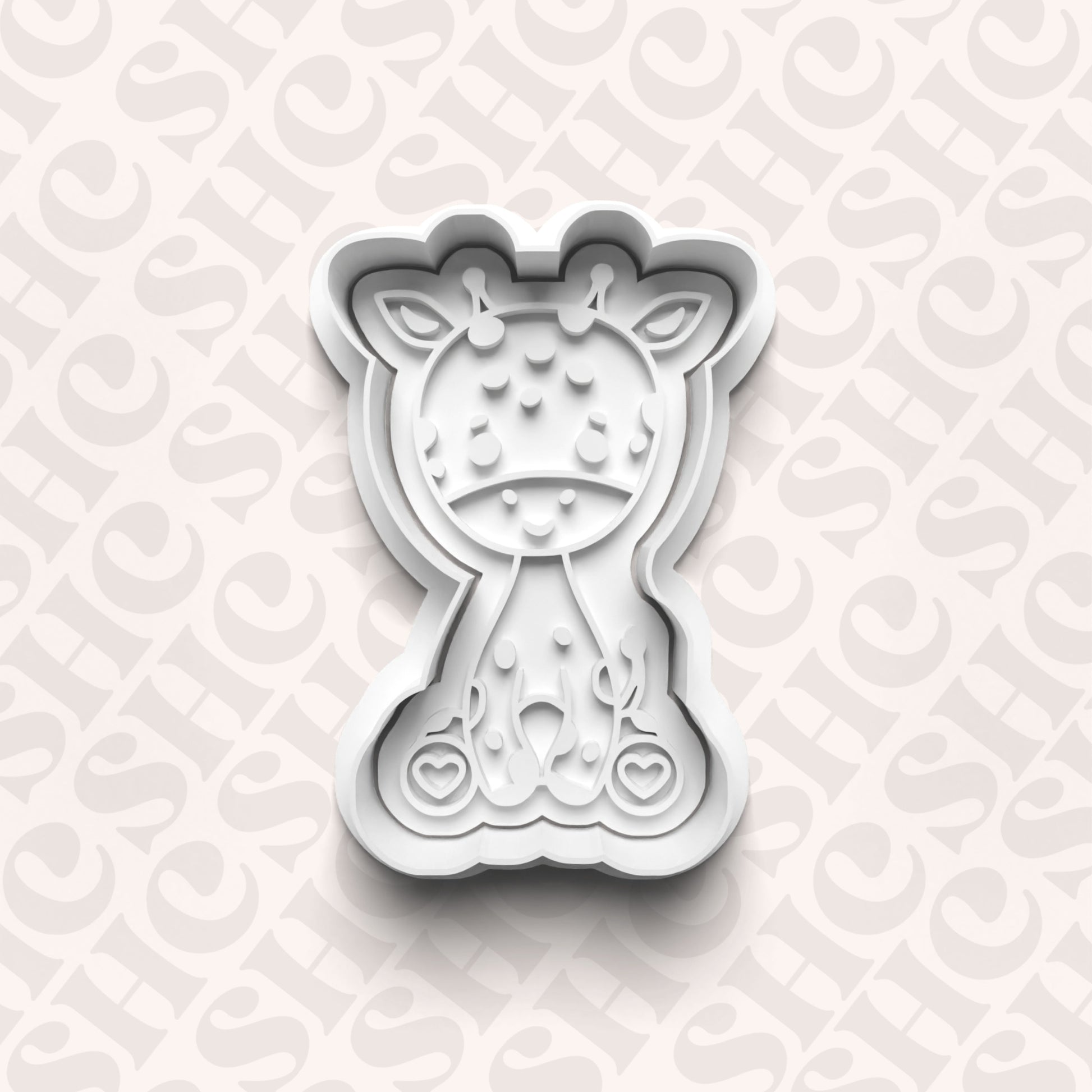 DONE TO ORDER: Giraffe Cookie Cutter + Fondant Stamp Set - SHCreations