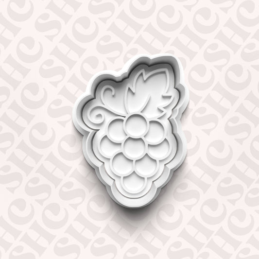 DONE TO ORDER: Grapes Cookie Cutter + Fondant Stamp Set - SHCreations