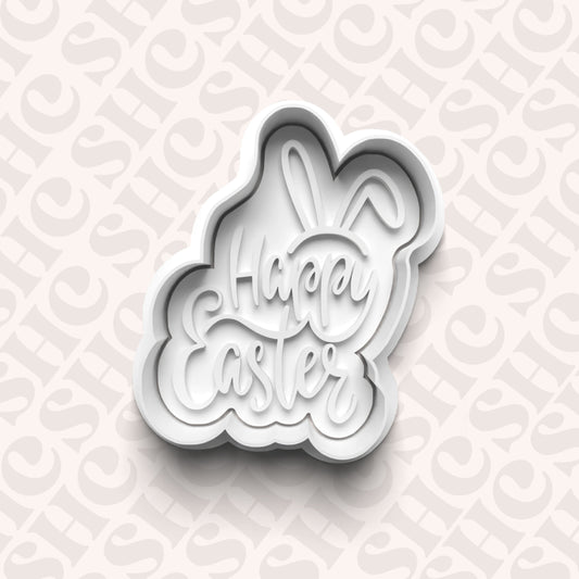 DONE TO ORDER: Happy Easter Cookie Cutter + Fondant Stamp Set - SHCreations