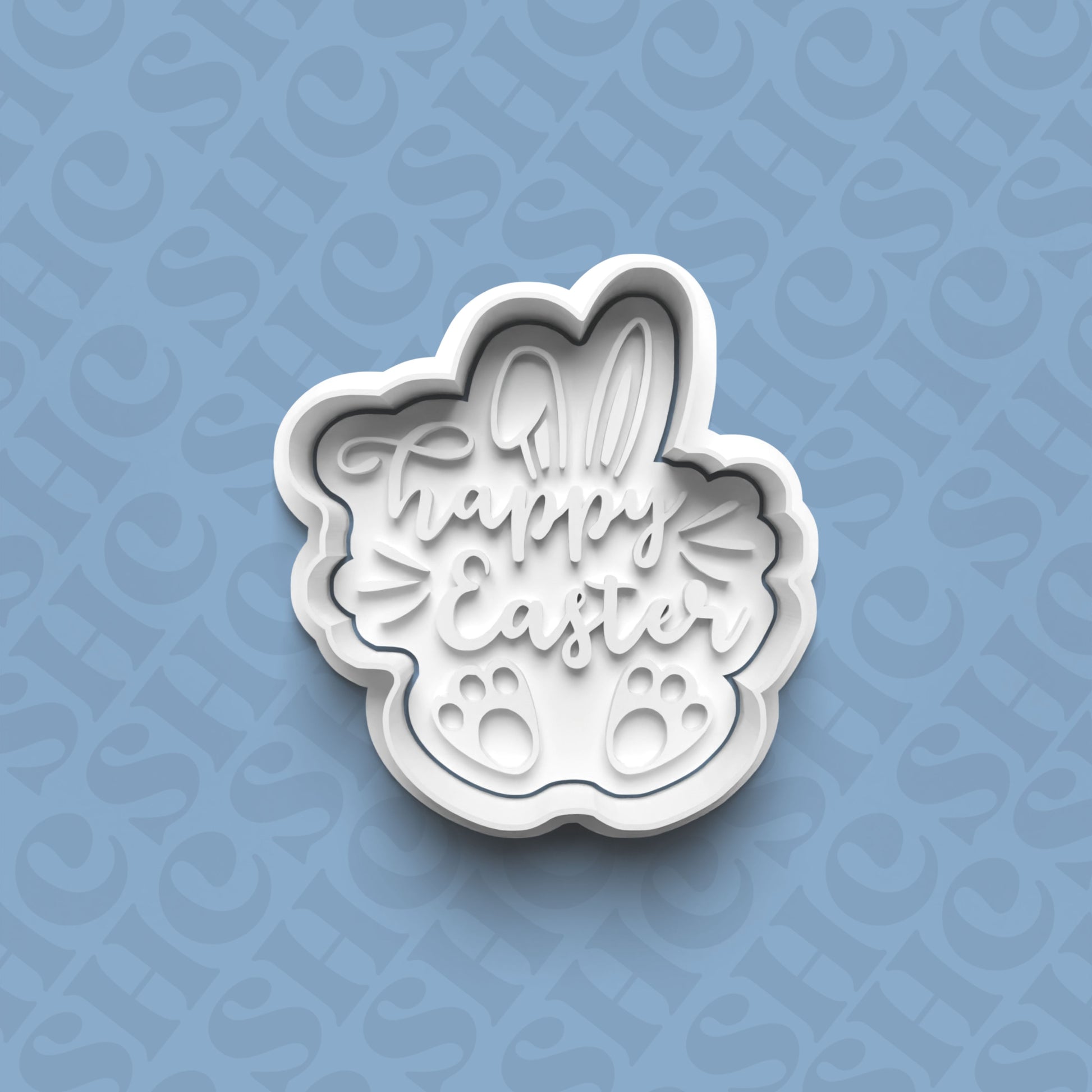 DONE TO ORDER: 'Happy Easter' Cookie Cutter + Fondant Stamp Set - SHCreations