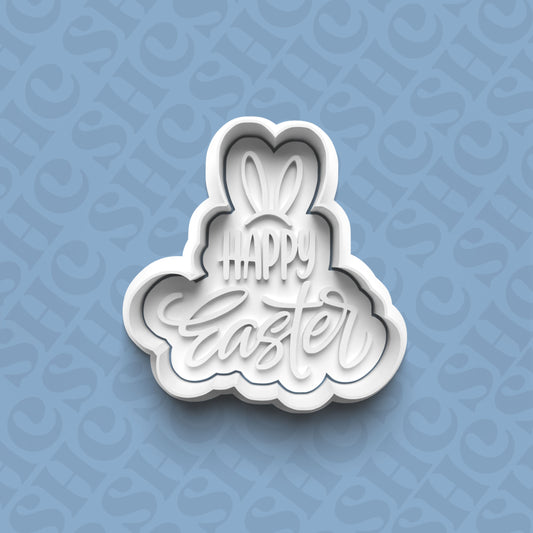 DONE TO ORDER: 'Happy Easter' Cookie Cutter + Fondant Stamp Set 4 - SHCreations