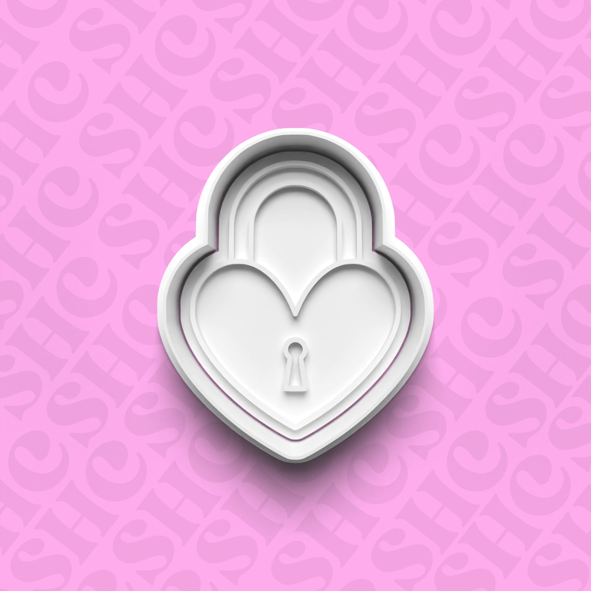 DONE TO ORDER: Heart Lock Cookie Cutter + Fondant Stamp Set - SHCreations