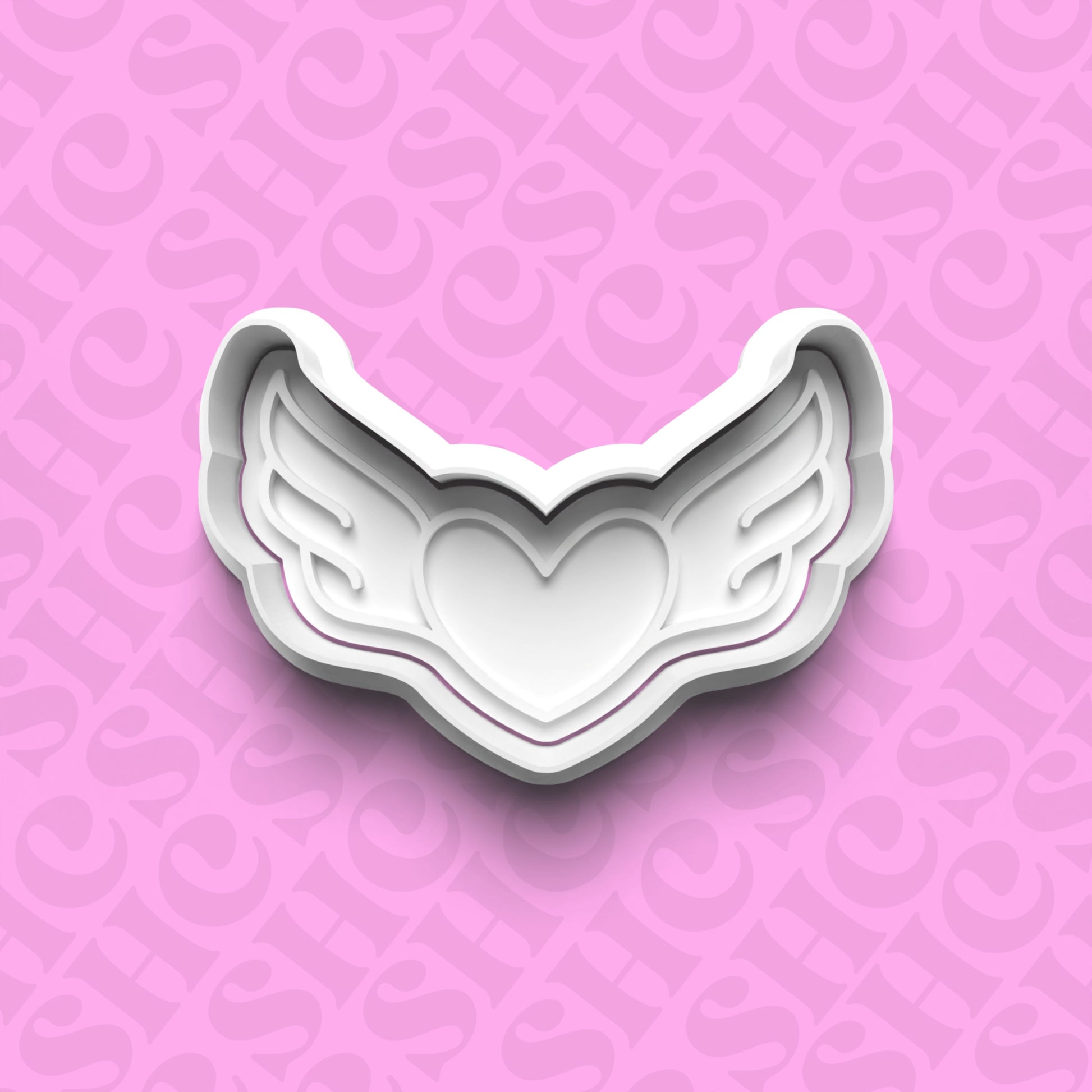 DONE TO ORDER: Heart w/Wings Cookie Cutter + Fondant Stamp Set - SHCreations