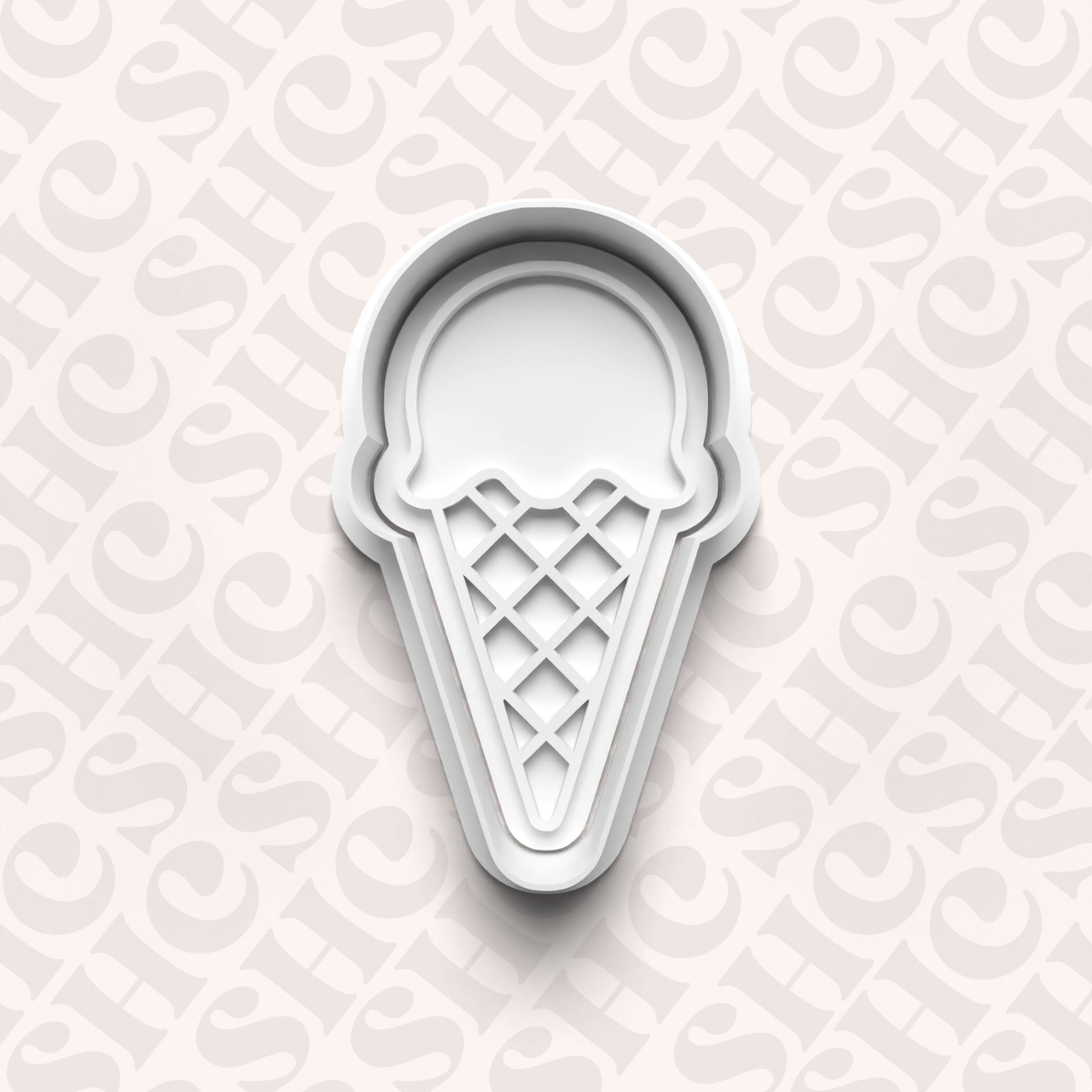 DONE TO ORDER: Ice cream Cone Cookie Cutter + Fondant Stamp Set 4 - SHCreations