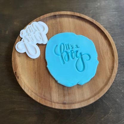 DONE TO ORDER: "It's a Boy" Cookie Cutter + Fondant Stamp Set - SHCreations