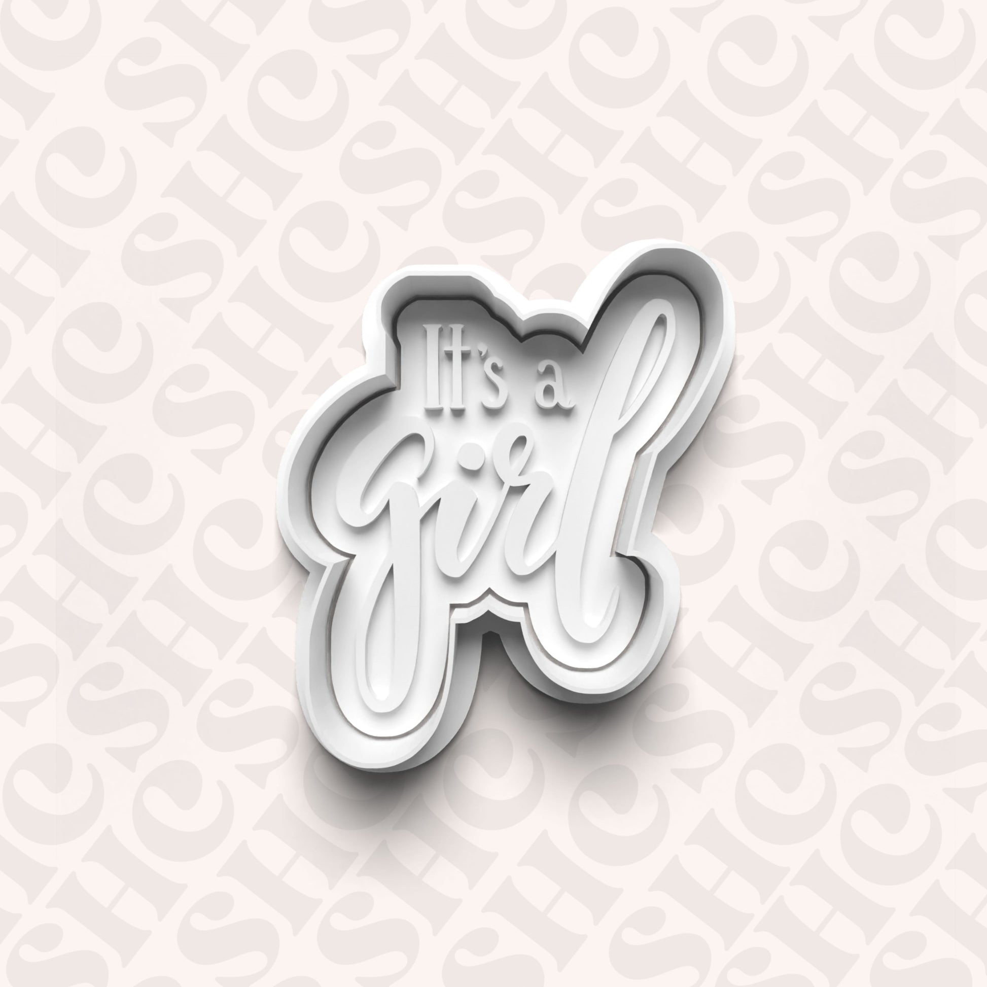 DONE TO ORDER: "It's a Girl" Cookie Cutter + Fondant Set - SHCreations