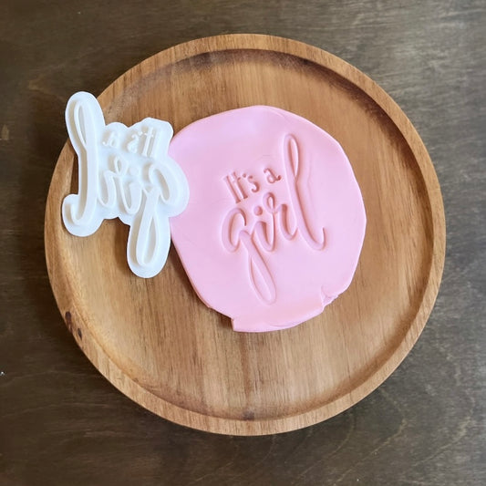 DONE TO ORDER: "It's a Girl" Cookie Cutter + Fondant Set - SHCreations