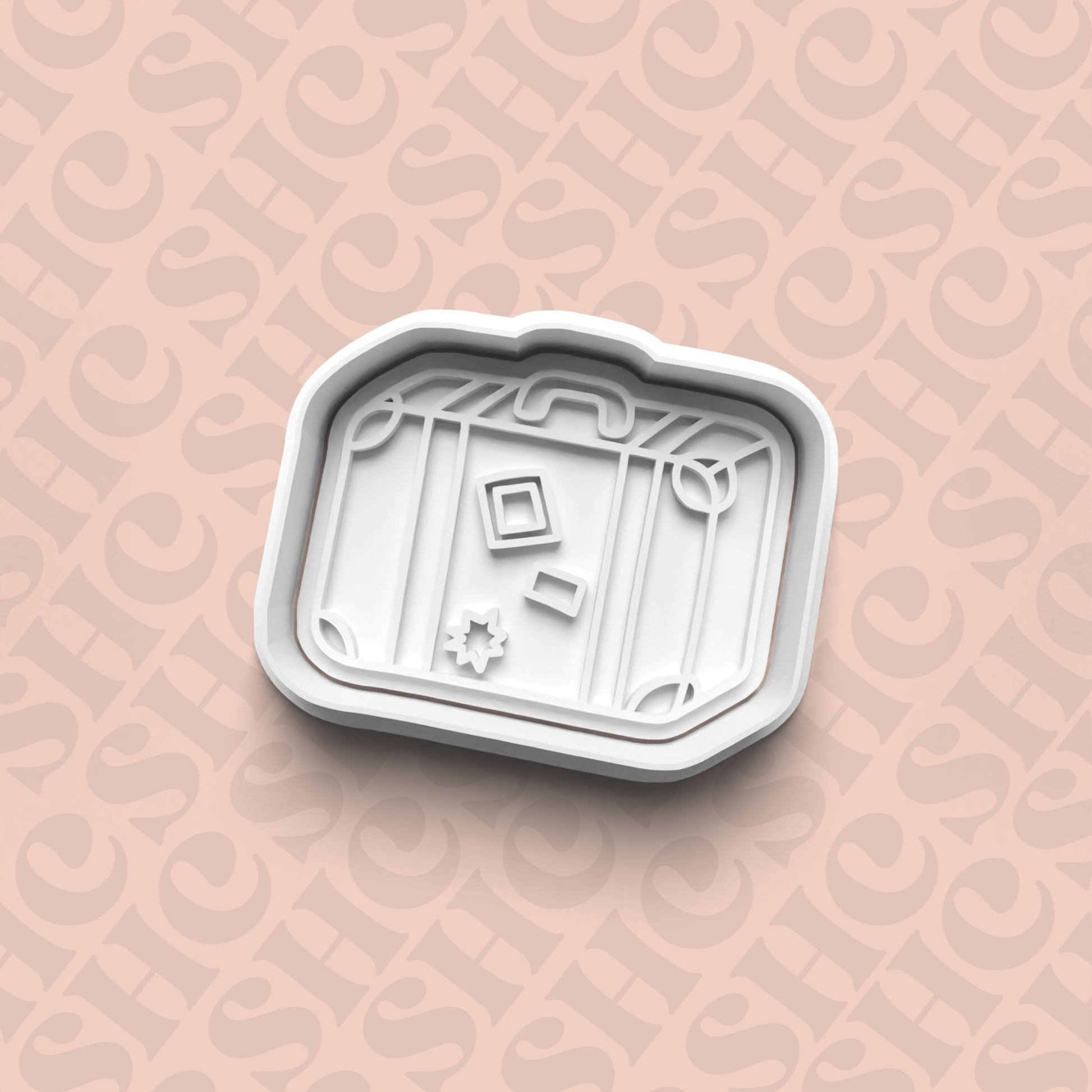 DONE TO ORDER: Luggage Cookie Cutter + Fondant Stamp Set 2 - SHCreations