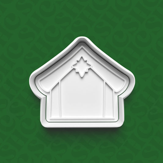 DONE TO ORDER: Manger Cookie Cutter + Fondant Stamp Set - SHCreations
