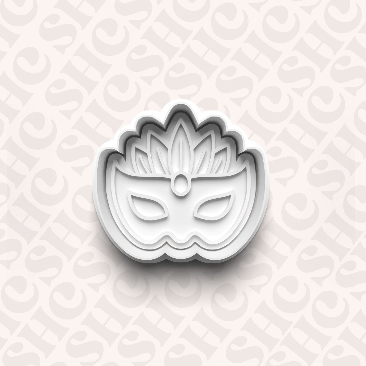DONE TO ORDER: Masquerade Mask Cookie Cutter + Fondant Stamp Set 1 - SHCreations