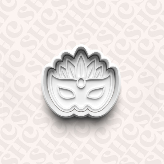 DONE TO ORDER: Masquerade Mask Cookie Cutter + Fondant Stamp Set 1 - SHCreations