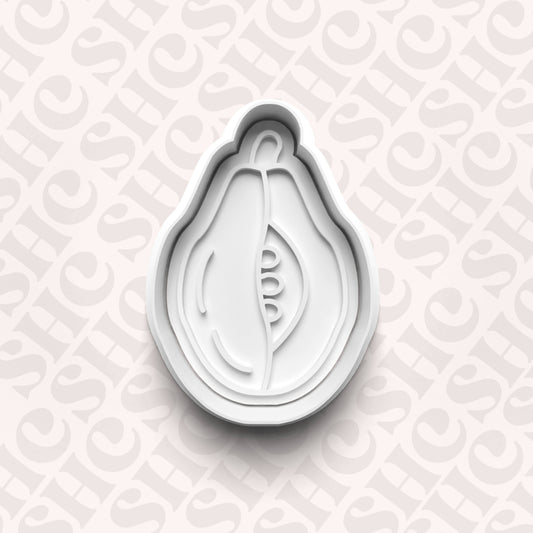 DONE TO ORDER: Papaya Cookie Cutter + Fondant Stamp Set - SHCreations
