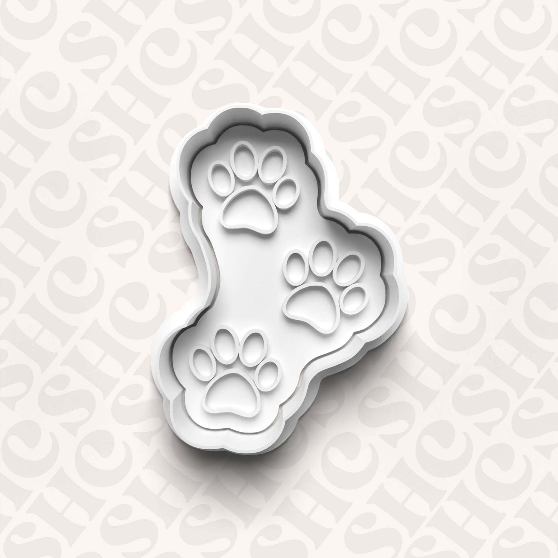 DONE TO ORDER: Paw Print Cookie Cutter + Fondant Stamp Set - SHCreations