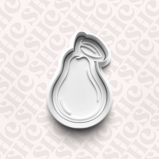 DONE TO ORDER: Pear Cookie Cutter + Fondant Stamp Set - SHCreations