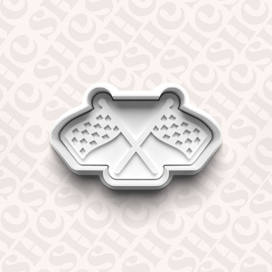 DONE TO ORDER: Racing Flag Cookie Cutter + Fondant Set - SHCreations